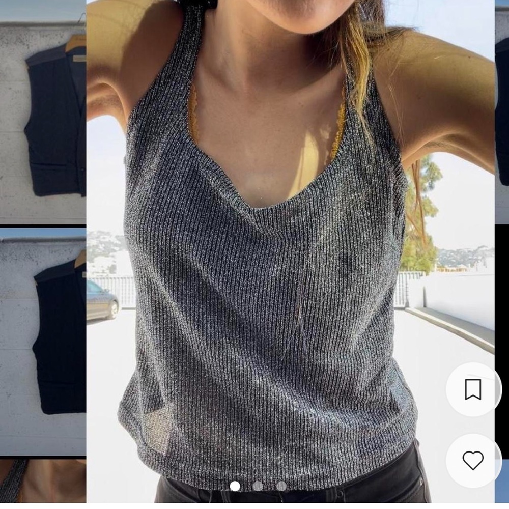 Vintage Women’s Sparkly Shimmery See Thru Tank.